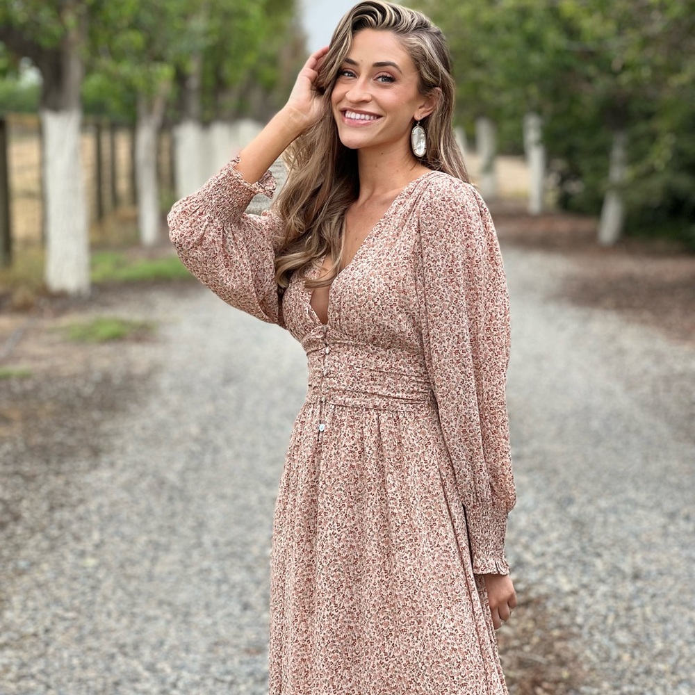 Elegant Floral Print Dress